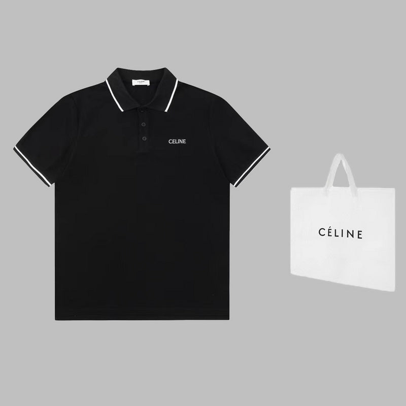 Back view of Polo cotton polo shirt with logo-detail design