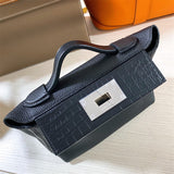  sleek top-handle bag detail view showing craftsmanship