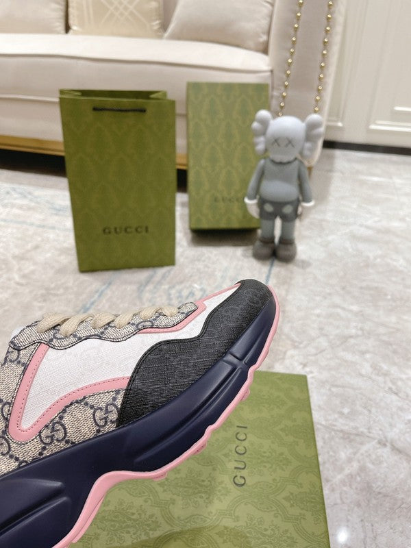 Gucci two-tone luxury sneakers view 4 sleek tonal finish