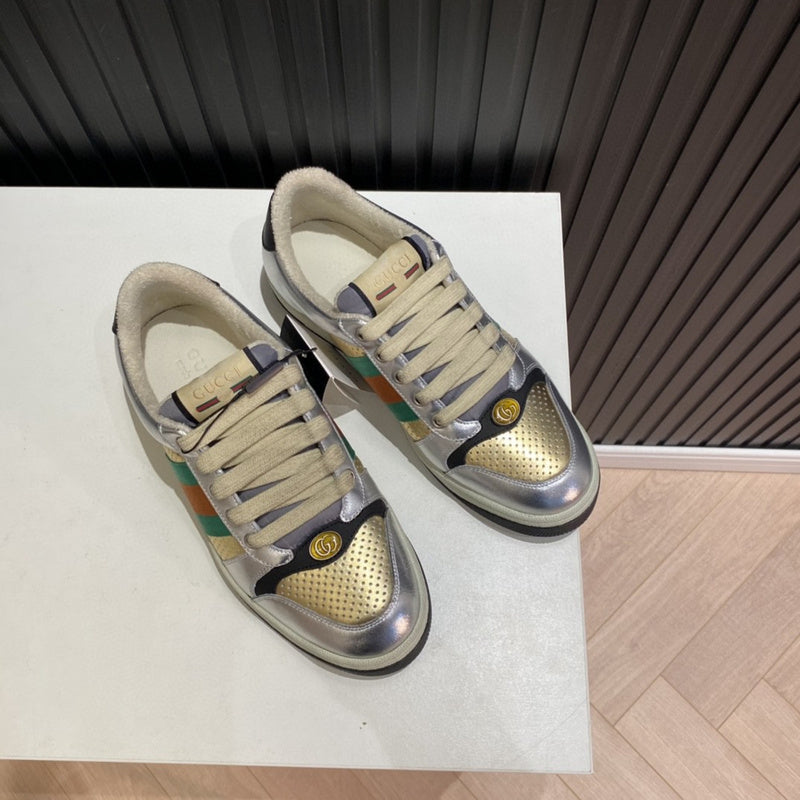 Gucci clean off-white luxury sneakers view 4 bold athletic profile