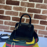 Top view of classic structured women's handbag – women's statement bag