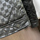 Close-up detail shot of Louis Vuitton luxury clothing with streetwear-inspired cut