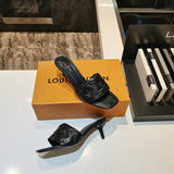 Louis Vuitton Grey Platform Heels - Sole Detail View