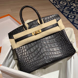 Side view of structured structured handbag
