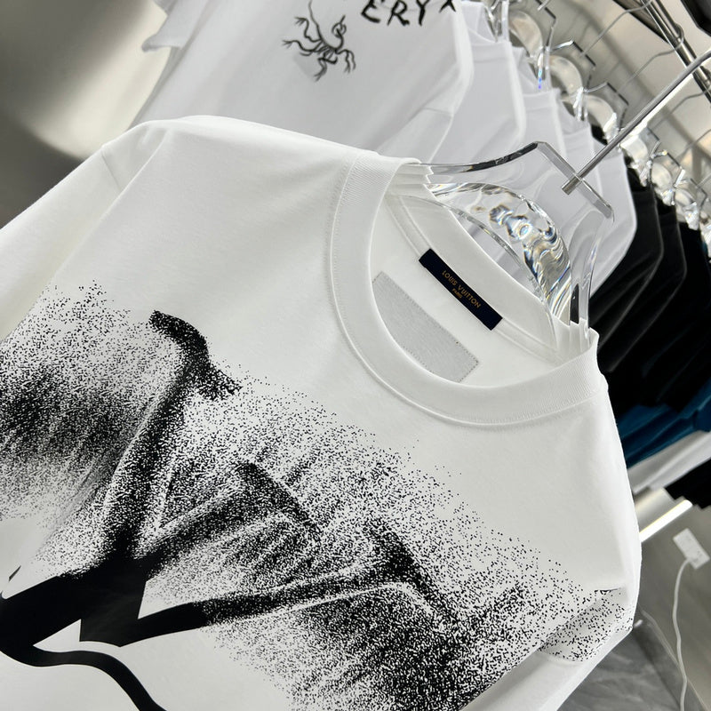 Close-up detail shot of Louis Vuitton cotton t-shirt with relaxed-fit cut
