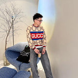 Back view of Gucci luxury clothing with logo-detail design