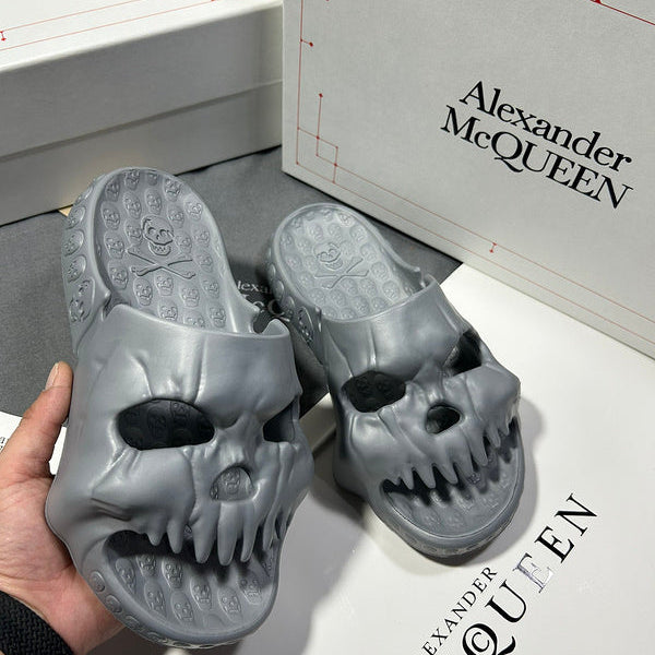 Alexander McQueen Red Pointed-Toe Stiletto Heels - Side Profile View
