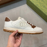 Gucci Fashion sneakers in stone beige premium leather build front view