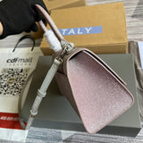 Close-up detail of premium modern women's handbag – women's statement bag