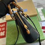 Top view of polished classic women's handbag – women's designer-style accessory
