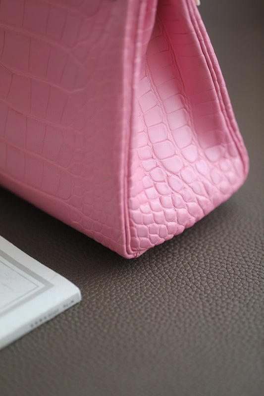 Close-up detail of polished bag design