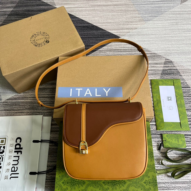 Side profile of signature classic women's handbag – women's luxury accessory