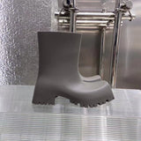 Balenciaga Burgundy Knee-High Boots - Lifestyle Styling Shot