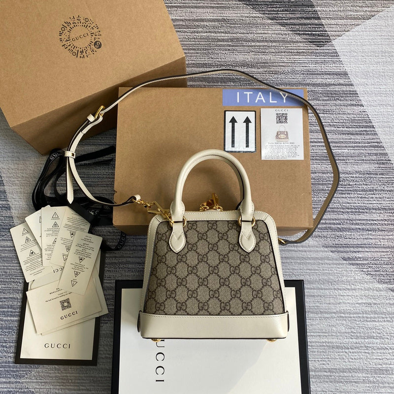 Front view of structured chic women's handbag – women's statement bag