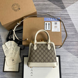 Front view of structured chic women's handbag – women's statement bag