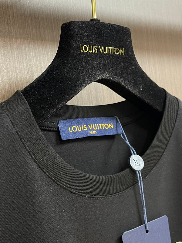 Front view of Louis Vuitton luxury clothing with tailored silhouette