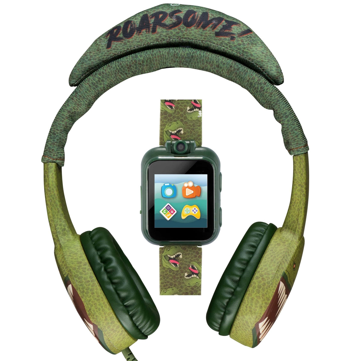 Front view of PlayZoom unisex green watch
