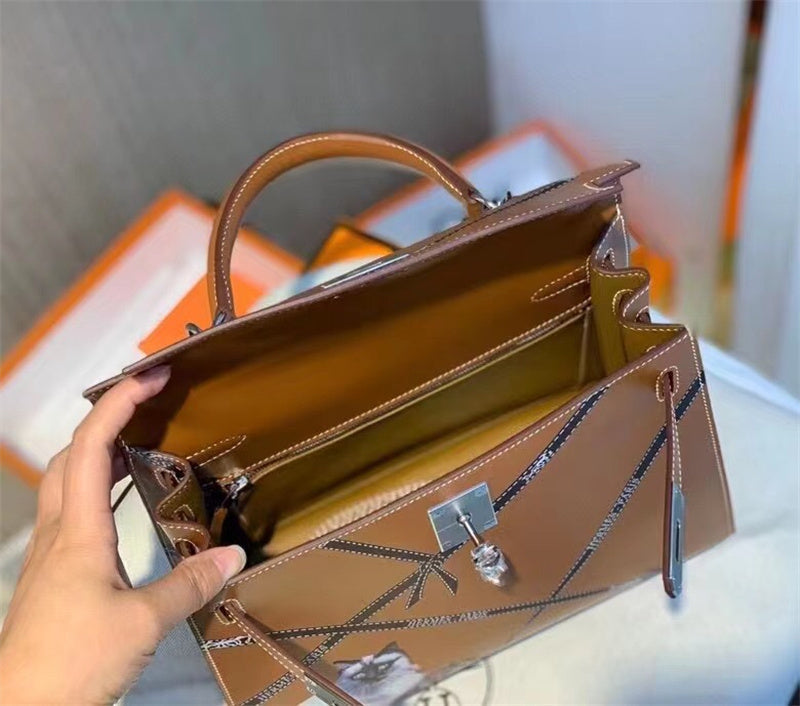Side view of balanced structured handbag