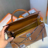 Side view of balanced structured handbag