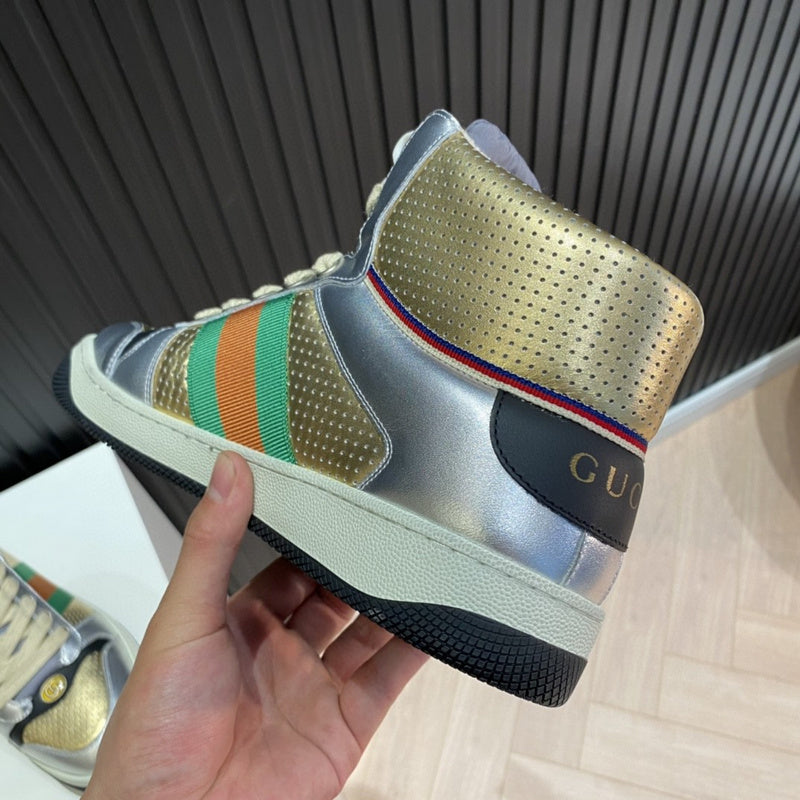 Gucci bold contrast luxury sneakers view 8 signature lace-up style