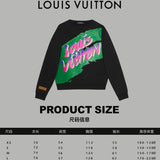 Side profile of Louis Vuitton luxury clothing with signature branding