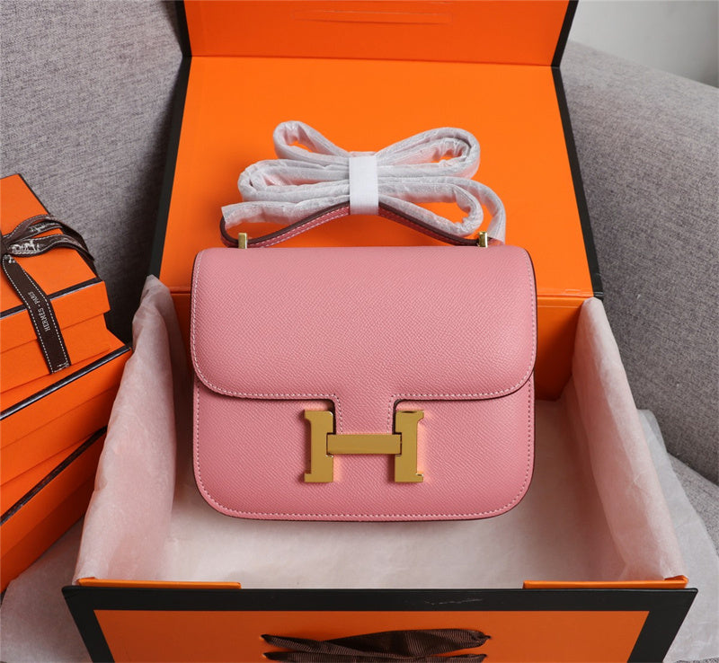 Side view of polished structured handbag