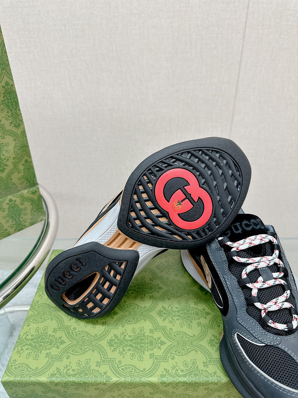 Gucci all-black luxury sneakers view 10 low-top design