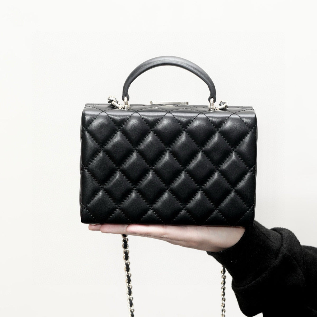 Front view of Chanel Small Box Chain Bag premium bag