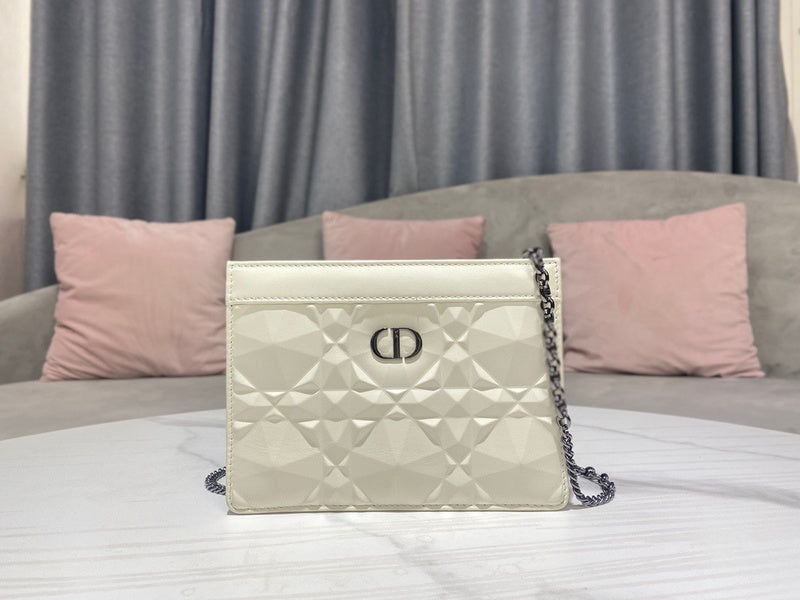 Front view of modern sleek women's handbag – women's designer-style accessory