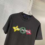 Close-up detail shot of Louis Vuitton cotton t-shirt with streetwear-inspired cut