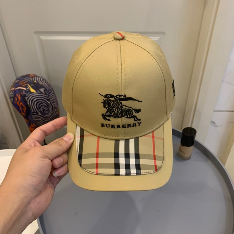 Angled view of Burberry unisex cap