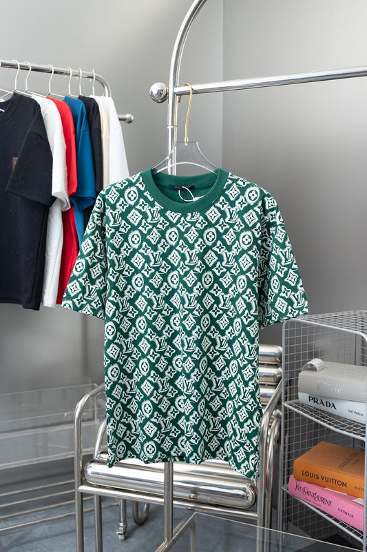 Front view of Louis Vuitton cotton t-shirt with monogram-inspired silhouette