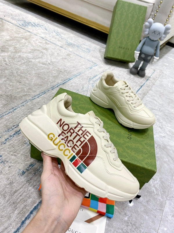 Gucci neutral cream luxury sneakers view 5 signature lace-up style