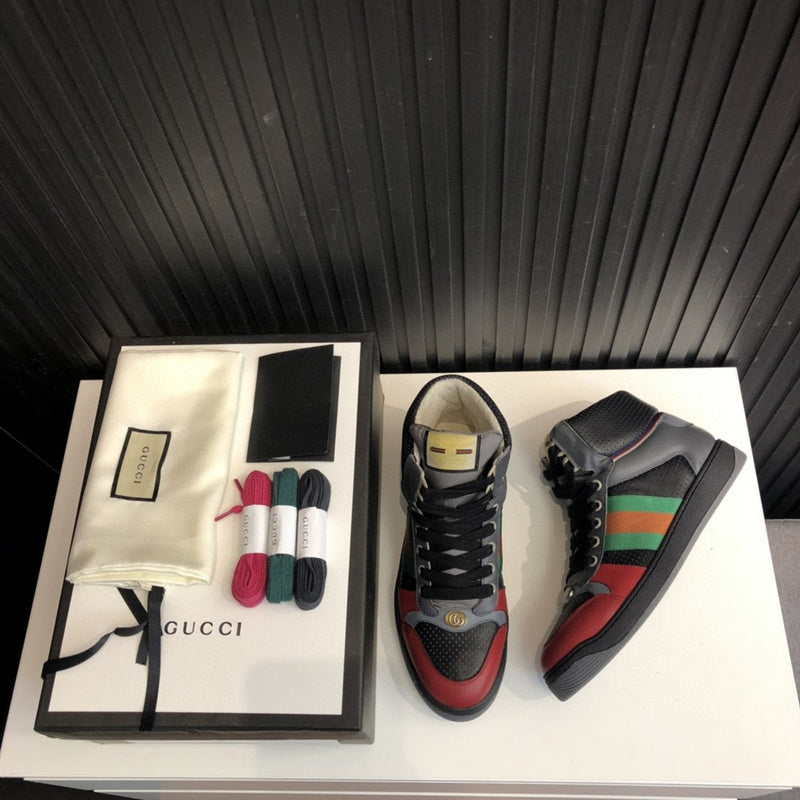 Gucci soft grey luxury sneakers view 6 padded collar comfort