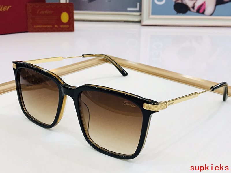 Close-up detail view of Cartier unisex sunglasses