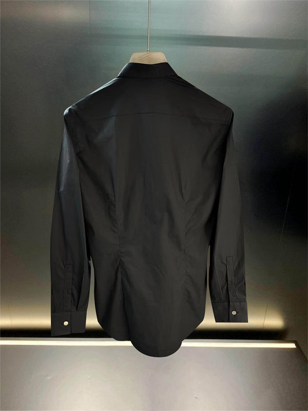 Front view of Louis Vuitton luxury clothing with tailored silhouette