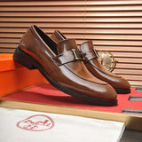 Hermès Grey Classic Ballet Flats - Side Profile View