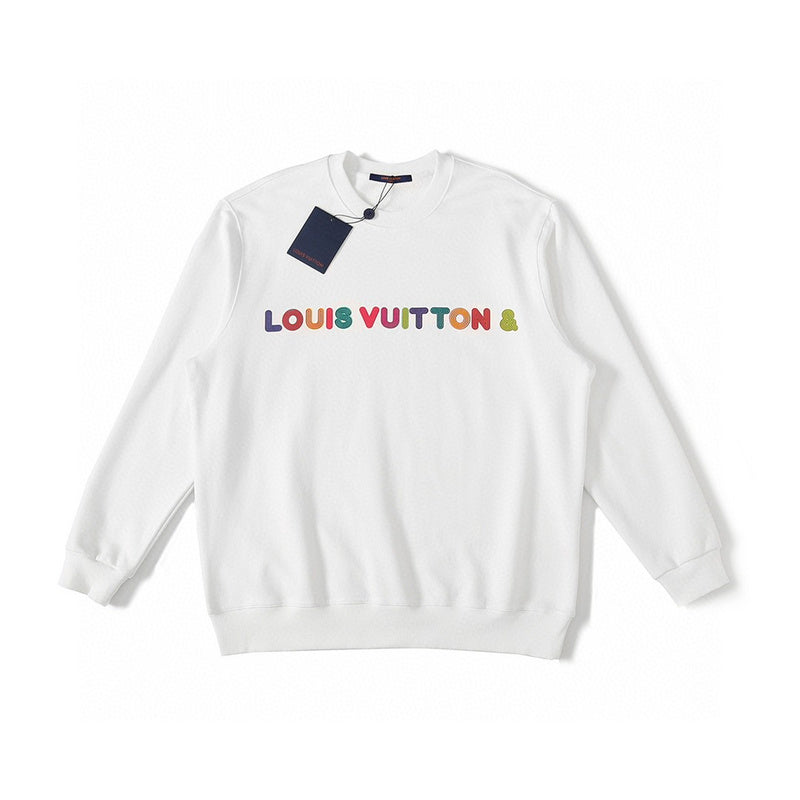 Side profile of Louis Vuitton luxury clothing with signature branding