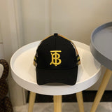 Close-up detail view of Burberry unisex cap