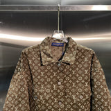 Close-up detail shot of Louis Vuitton luxury clothing with streetwear-inspired cut