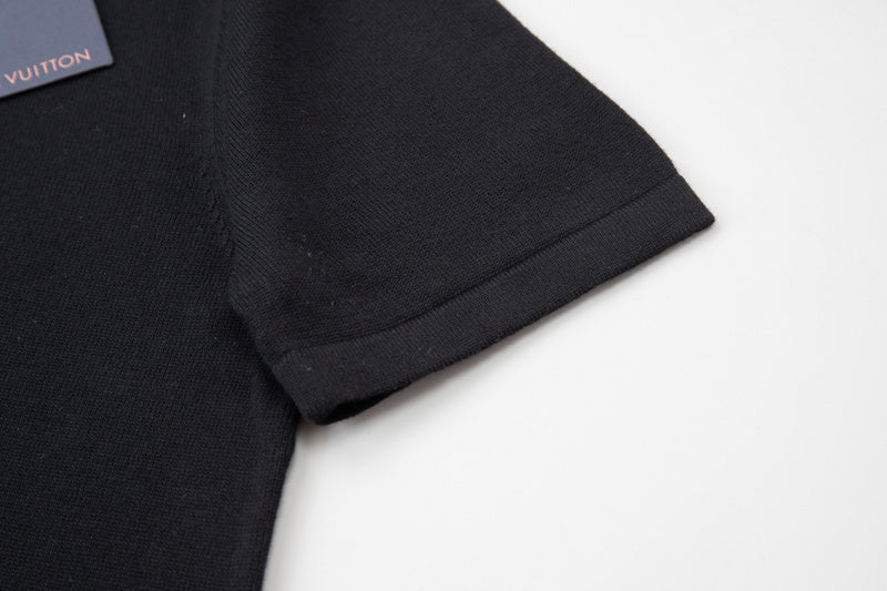Close-up detail shot of Louis Vuitton cotton t-shirt with tailored silhouette