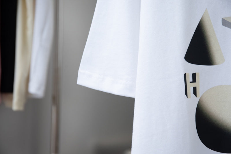 Close-up detail shot of Louis Vuitton cotton t-shirt with relaxed-fit cut