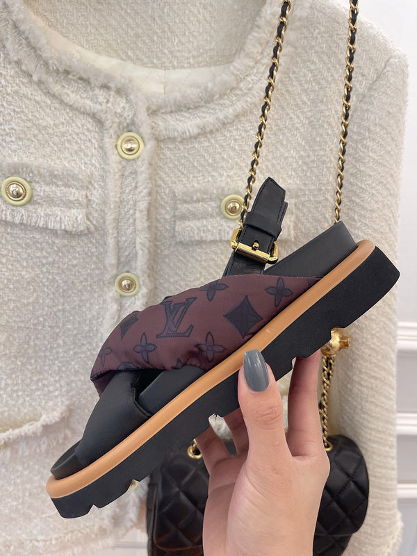 Louis Vuitton Beige Block Heel Pumps - Detail Shot of Craftsmanship