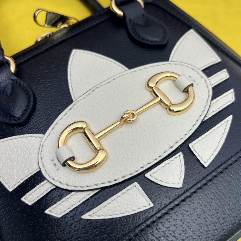 Back view of classic structured women's handbag – women's statement bag