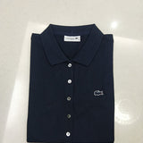 Side profile of Lacoste luxury clothing with tailored silhouette