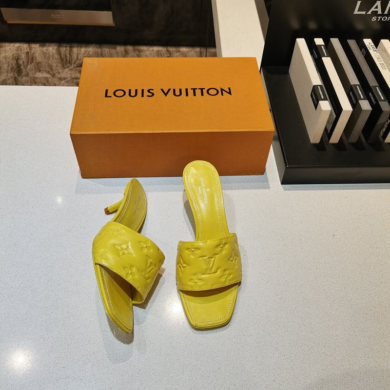 Louis Vuitton Red Loafer Flats - Angled View