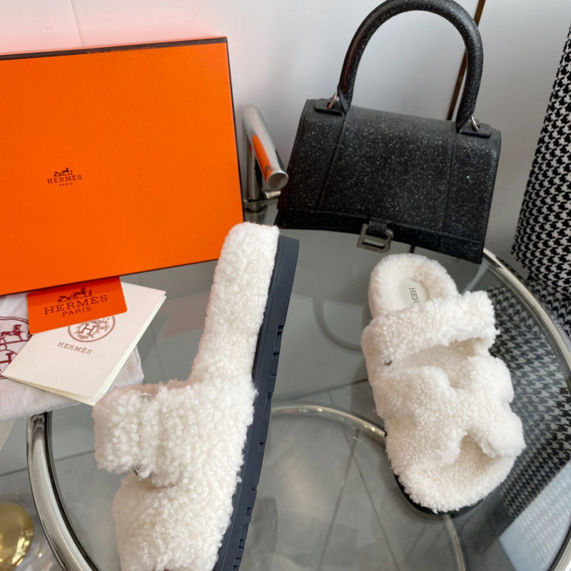 Hermès Grey Block Heel Pumps - Lifestyle Styling Shot