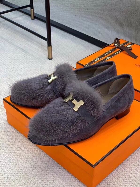 Hermes shoes Style 399 - front view, handcrafted italian detailing (alternate angle)