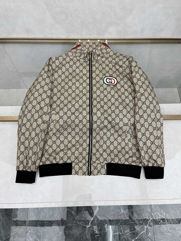 Back view of Gucci luxury clothing with logo-detail design
