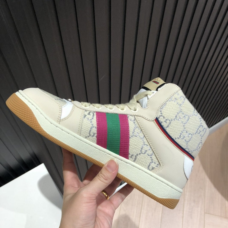 Gucci stone beige luxury sneakers view 9 padded collar comfort